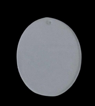 1 ovale acryl plade til dekoration. 6 x 5 cm.